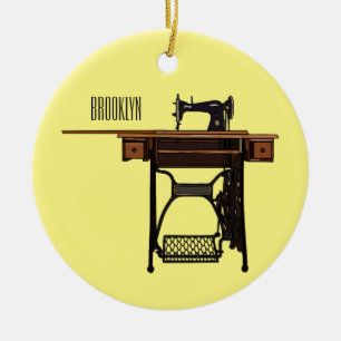 Nähmaschinen-Cartoon-Illustration Keramik Ornament