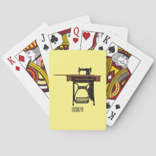 Nähmaschinen-Cartoon-Illustration Spielkarten