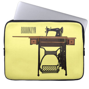 Nähmaschinen-Comic-Illustration Laptopschutzhülle