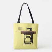 Nähmaschinen-Comic-Illustration  Tasche (Rückseite)