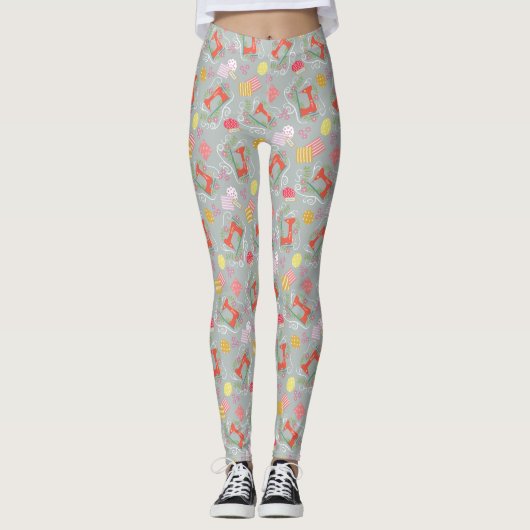 Nähmaschinen grau leggings (Vorderseite)