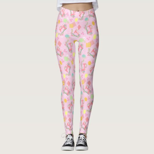 Nähmaschinen rosa leggings (Vorderseite)