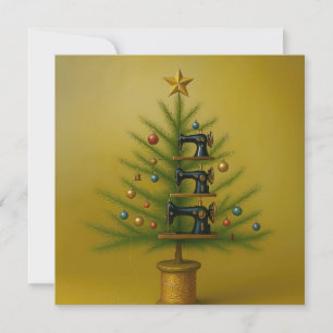 Nähmaschinen-Weihnachtsbaum Happy Crafty Xmas Feiertagskarte