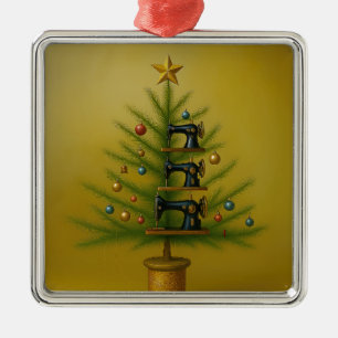 Nähmaschinen-Weihnachtsbaum Happy Crafty Xmas Ornament Aus Metall