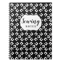 Nähmaschinengestänge Muster für dunkle Organisatio Notizblock