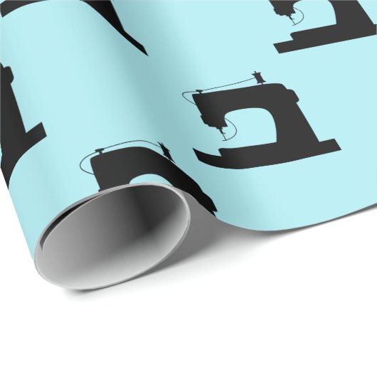 Nähmaschinenhandwerk schwarz geschenkpapier (Rolleneckpunkt)