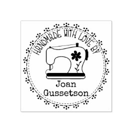 Nähmaschinenheftung handgefertigt mit Liebe Gummistempel