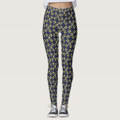 Nähmaschinenwerk Gold + Mitternachtsblau Leggings (Vorderseite)