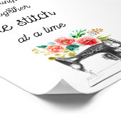 Nähmaschinenziffer Schwarz-weißes Geflechten Poster (Ecke)