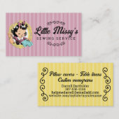 Nähmaske für Mädchen Visitenkarte (Vorne/Hinten)