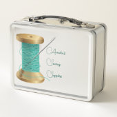 Nähmaterial für Nadel und Thread Metall Brotdose (Rückseite)