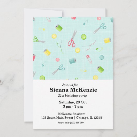 Nähmuster Einladung (Vorderseite)