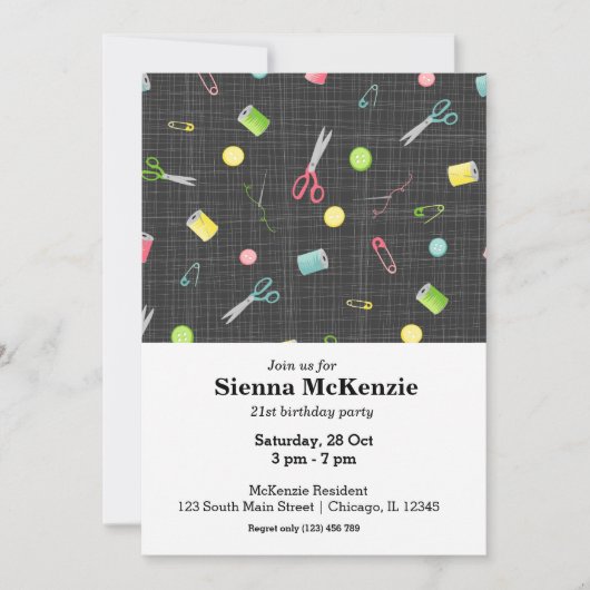 Nähmuster Einladung (Vorderseite)