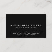 Nähmuster | Schwarz-weiß und rosa Visitenkarte (Rückseite)