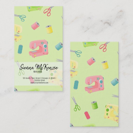 Nähmuster Visitenkarte (Vorne/Hinten)