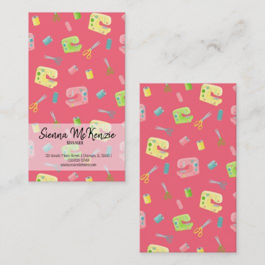 Nähmuster Visitenkarte (Vorne/Hinten)