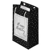 Nähnadel Geburtstag Polka Dots Kleine Geschenktüte (Vorderseite Schrägansicht)