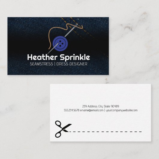 Nähnadel | Jean Fabric Visitenkarte (Vorne/Hinten)