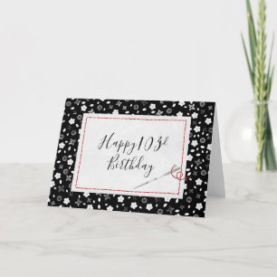 Nähnadel und Roter Thread 103. Geburtstag Karte