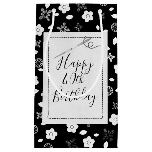 Nähnadel zum 40. Geburtstag Kleine Geschenktüte (Vorderseite)