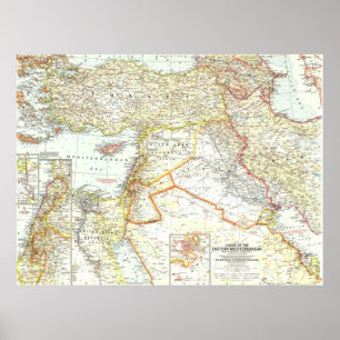 " Nahost: 1959 - Karte der Mittelmeerländer .. Poster