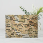 Nahost-Karte Einladung (Stehend Vorderseite)