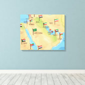 Nahost-Karte Leinwanddruck (Insitu (Holzboden))