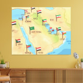 Nahost-Karte Leinwanddruck (Insitu (Wohnzimmer))