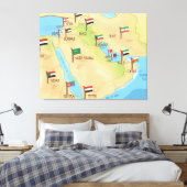 Nahost-Karte Leinwanddruck (Insitu (Schlafzimmer))