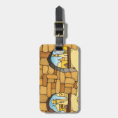 Nahost-Wüstenstadt durch antike Arche Gepäckanhänger (Vorderseite vertikal)