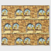 Nahost-Wüstenstadt durch antike Arche Geschenkpapier (Flach)