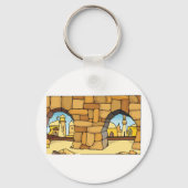 Nahost-Wüstenstadt durch antike Arche Schlüsselanhänger (Vorderseite)