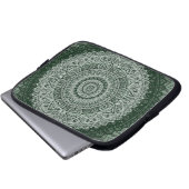 Nahöstliche grüne Hippiemuster-Laptophülse Laptopschutzhülle (Vorne Knopf)