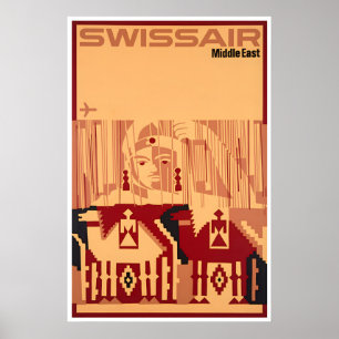 Nahöstliche Kunst Swissair Reiseplakat Druck Poster