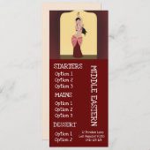 Nahöstliches Restaurantabendessenmenü Menükarte (Vorne/Hinten)