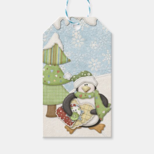 Nähpinguin Geschenkanhänger (Vorderseite)