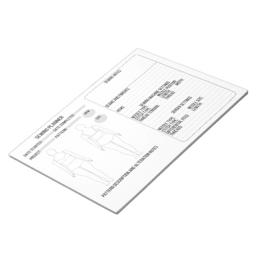 Nähplaner Notepad Notizblock (angewinkelt)