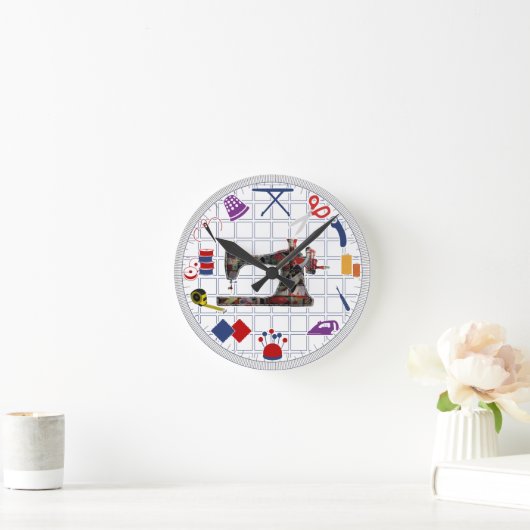 Nähraum - Wanduhr zum Thema (Zuhause)