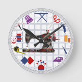 Nähraum - Wanduhr zum Thema (Vorderseite)