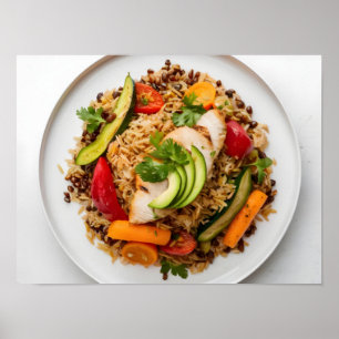 Nährstoffbalancierte Platte mit mageren Proteinen Poster