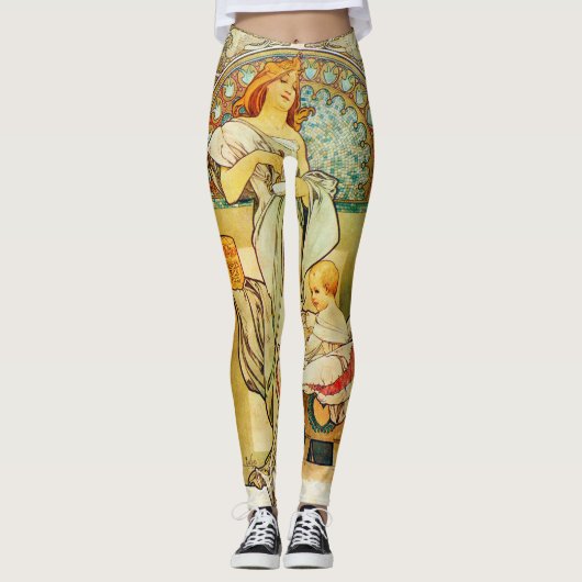 Nahrung 1898 Alfons Mucha für Säuglinge Leggings (Vorderseite)