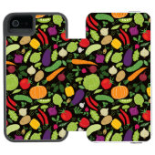 Nahrung auf einem schwarzen Hintergrund Incipio iPhone Geldbeutel-Hülle (Folio Geöffnet)