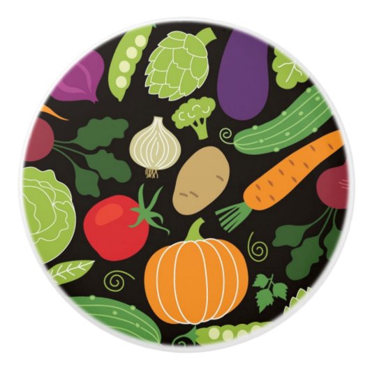 Nahrung auf einem schwarzen Hintergrund Keramikknauf (Vorderseite)