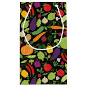 Nahrung auf einem schwarzen Hintergrund Kleine Geschenktüte (Rückseite)