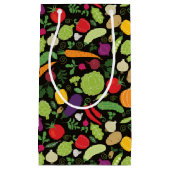 Nahrung auf einem schwarzen Hintergrund Kleine Geschenktüte (Vorderseite)