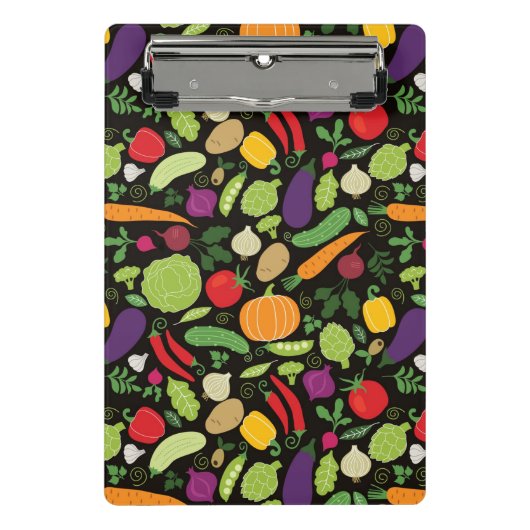 Nahrung auf einem schwarzen Hintergrund Mini Klemmbrett (Vorderseite)