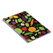 Nahrung auf einem schwarzen Hintergrund Notizblock (Rechte Seite)