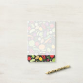 Nahrung auf einem schwarzen Hintergrund Post-it Klebezettel (Auf Schreibtisch)