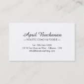 Nahrung coachte Geschäfts-Karten Visitenkarte (Rückseite)