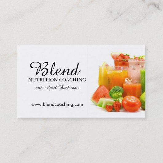 Nahrung coachte Geschäfts-Karten Visitenkarte (Vorderseite)